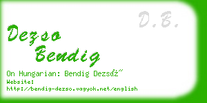 dezso bendig business card